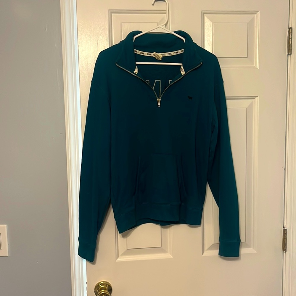 Victoria’s Secrets/pink half zip sweatshirt